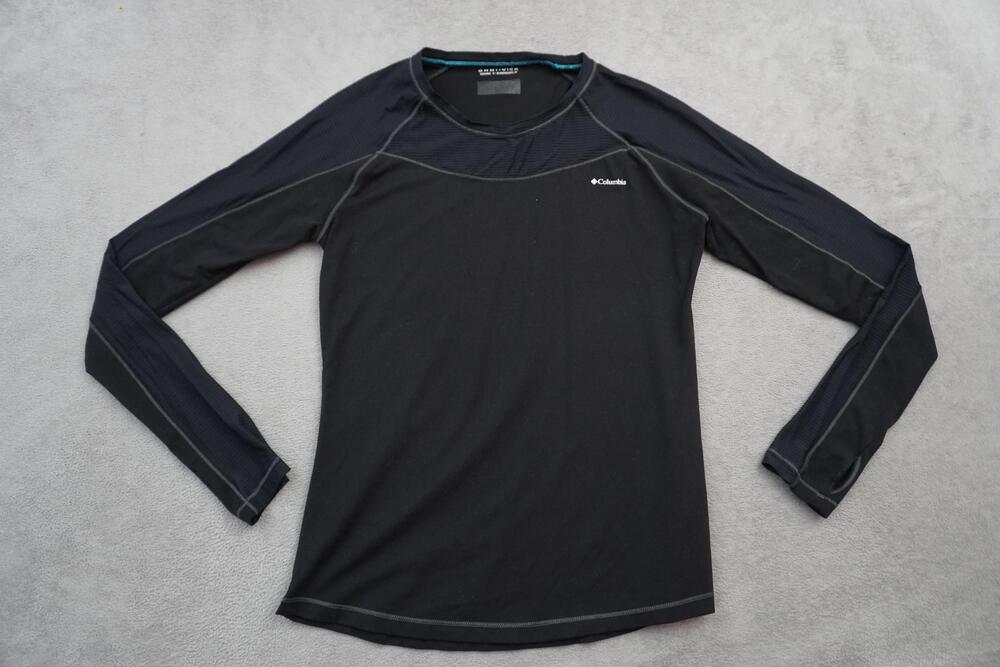 Columbia Omni-Wick Shirt Womens Small Black Long Sleeve Baselayer Athletic Top